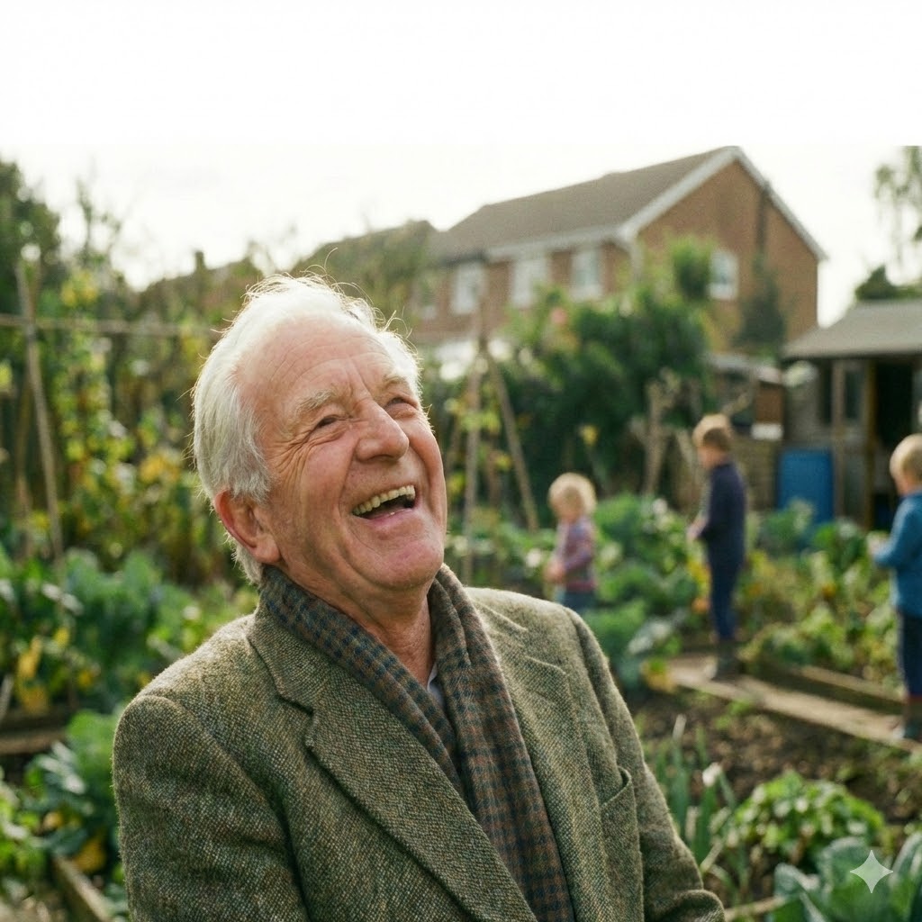 Senior heureux qui rit